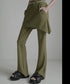 Asymmetric Skirted Flare Pants